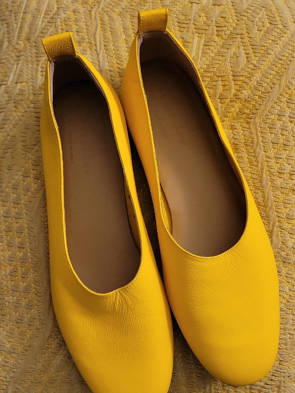 Everlane Yellow Leather Ballet Flats